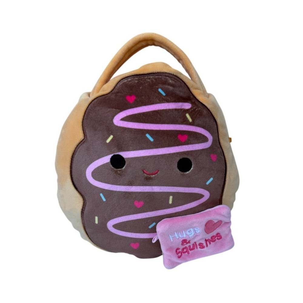 Squishmallows Deja the Chocolate Donut‎ Plush Treat Bag Hugs & Squishes Pink 8"